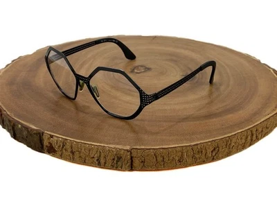 See Eyewear Eyeglasses Frames Black Metal Octagon Mesh Pattern Made in Italy - Image 1 of 4