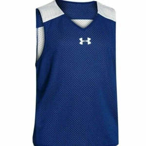 Under Armour Boys Tank Top - Breathable Reversible Pinny - Blue White YLG - NWT - Picture 1 of 8