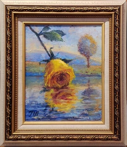 Spring rose. Original framed oil on canvas 8"x10" painting from artist - Picture 1 of 3