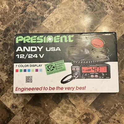 PRESIDENT ANDY Compact AM CB Radio, Multi-functions LCD Display, 7 Weather FAST! - image 1 of 4