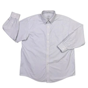 LL Bean Wrinkle Resistant Dress Shirt Mens 16.5-32 Button Down Blue Pinstripe - Picture 1 of 10