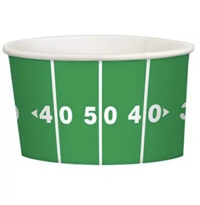 (8) Tazas de bocadillos de fútbol americano, cuencos de papel, suministros para súper fiestas, 2,5" x 4", 9,5 oz Foto 1 de 2
