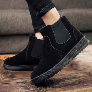 Men Winter Snow Chelsea Boots Warm Fur Slip On Ankle Booties Antiskid Sneakers
