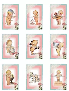 Vintage Kewpie A MULTI-SIZE SET Cotton Fabric Quilt Blocks - Picture 1 of 9
