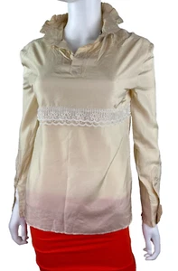 Gucci New 4 US 40 IT S 100% Silk Lace Beige Blouse Dress Top Runway Auth - Picture 1 of 13