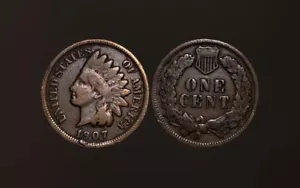 1907 Indian Head Cent Bronze Penny 1c Münze (FM249) - Bild 1 von 3