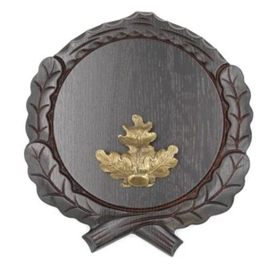 Keilerschild geschnitzt dunkel AF 19 cm mit 1 Stück Eichenlaub Deckblatt groß - Imagen 1 de 8
