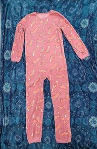 Kids Size 14 Yrs Carters Fox Print Pajamas One Piece Holiday Fleece PJs - Picture 1 of 5