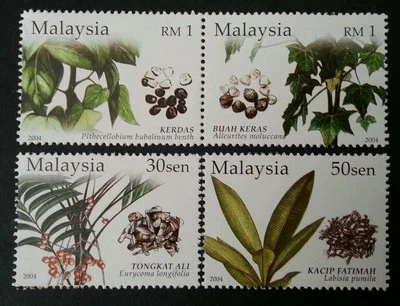 *FREE SHIP Malaysia Medicinal Plants II 2004 Fruit Flower Tree Flora (stamp) MNH - Image 1 of 4