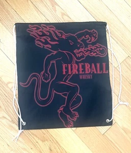 Menge 10 Fireball Cinnamon Whisky schwarz Kordelzug Tasche Rucksack Cinch Sack - Bild 1 von 1