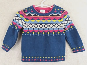 Hanna Andersson sz 70 cm or 6-12 m Sweater multi color long sleeves 2665 - Picture 1 of 3