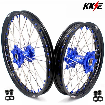 KKE 21/18 Dirt Bike Wheels Rims for Suzuki DRZ400 S 2000-2025 DRZ400SM Blue Nuts - Image 1 of 4