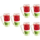 6 Pcs Miniature Watermelon Juice Beverage Decoration Dollhouse Beverage Cup