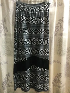 Espresso Pull On Graphic Print Maxi Skirt Size M - Picture 1 of 3