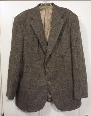 CHAQUETA BLAZER EVAN PICONE MARRÓN LANA 2 BOTONES EE. UU. UNION 44R ESPIGA - J27 Foto 1 de 4