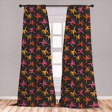 Colorful Tropic Microfiber Curtains 2 Panel Set Living Room Bedroom in 3 Sizes