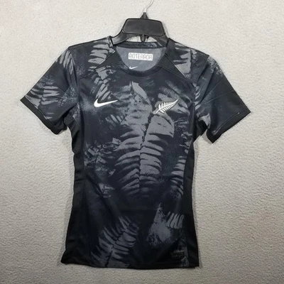 New Zealand Soccer Jersey Womens XS Black Nike Dri-FIT Aotearoa Silver Fern - Image 1 of 4