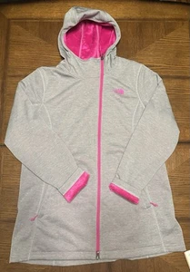 North Face XL Haldee Raschel Parka Jacke grau hot pink Fleece gefüttert Softshell - Bild 1 von 6