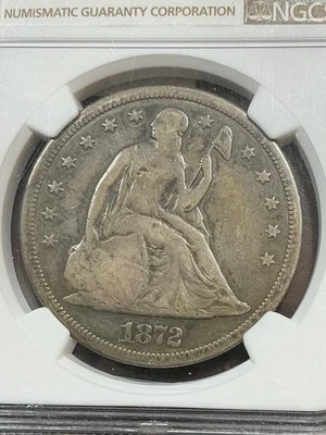 PCGS F15 1872 S SEATED LIBERTY DOLLAR VERY SCARCE DATE NICE ORIGINAL COLOR - Image 1 of 3