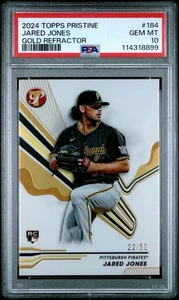 2024 Topps Pristine JARED JONES Rookie Card RC GOLD REFRACTOR #/50 Pirates #184 - Picture 1 of 3