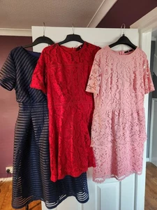 Women's Dresses Bundle X3 by Very & Boohoo - Pink, Blue & Red Great Condition! - Picture 1 of 4