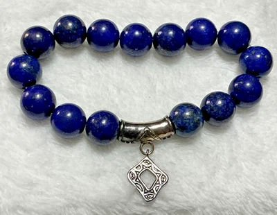 Silpada 925 Sterling Silver Blue Lapis Confection Stretch Bracelet - Image 1 of 4