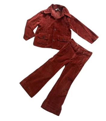 Traje de Pana Billy The Kid Vintage Western Rojo Naranja Talla 6 Foto 1 de 4