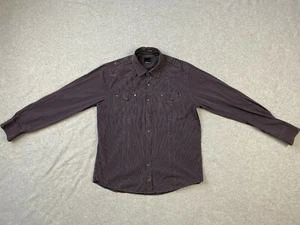 7 Diamonds | Button Up Shirt Western Casual Long Sleeve Mens Charcoal Gray sz XL - Picture 1 of 12