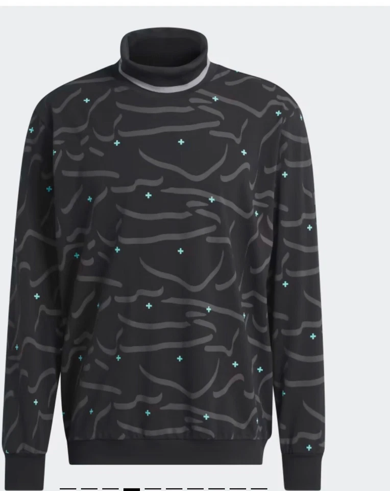 Adidas Adicross Turtleneck Golf Polo Shirt HZ3229 Mens XL Long Sleeve Black