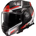 LS2 Motorcycle Helmet Advant X Spectrum FF901 M Flip up Helmet Black White Red
