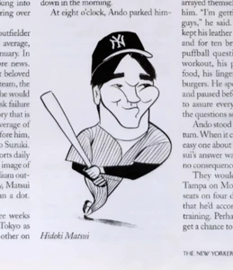 Hideki Matsui New York Yankees Japanese Baseball 2003 New Yorker Story 1pg - Picture 1 of 2