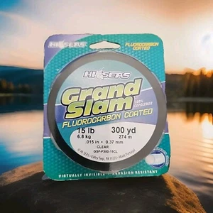 Hi-Seas GSF-F300-15CL Grand Slam Fluorocarbon Coated 15 lb Fishing Line - Picture 1 of 3