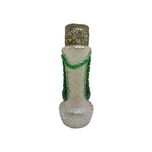 Vaso Martele vetro iridescente Kralic vetro art nouveau, collare vischio ottone - Foto 1 di 7