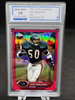 2023 Topps Composite RED REFRACTOR Mike Singletary Bears #25 4/5 GEM MINT 10 - Image 1 of 2