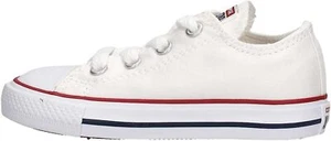 NEW INFANT TODDLER CONVERSE ALL WHITE OX 7J256 CANVAS UPPER FREE SHIPPING - Picture 1 of 7