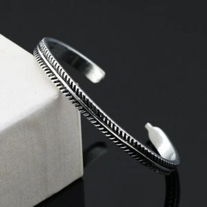 Bracciale Vintage Braccialetto HQ S925 Argento Sterling Modello Piuma Boemia UK - Foto 1 di 11