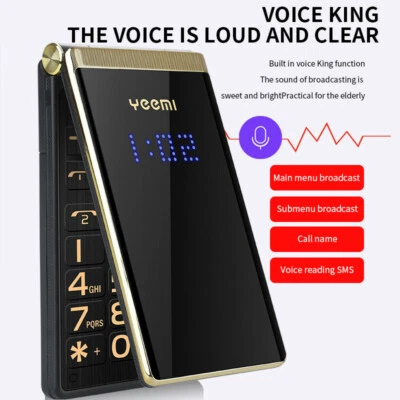 Business Mens Unlocked Flip Dual Sim Dual Screen Cell Mobile Phone Big Button - Image 1 of 4