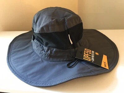 Sombrero de protección solar para exteriores Tough Outfitters UPF50 correa para la barbilla nailon gris oscuro Foto 1 de 4