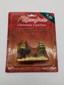 Vintage Merrybrite Christmas Figurine Carry Wood Tree Rabbit CVS Merry Brite NIP - Picture 1 of 2