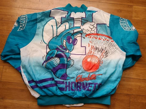 Vintage Mens Chalk Line Charlotte Hornets Fanimation Jacket Size XL Cover
