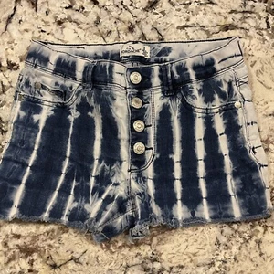 Vintage 80s Jordache Jean Shorts Girls 10 Frayed Denim Acid Wash Distressed - Picture 1 of 9