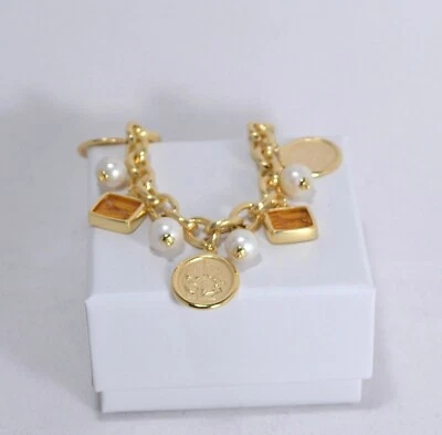 TAGLIAMONTE BRACCIALE IN ARGENTO 925 PERLE E  PASTE VITREE GIALLE        TGN 982 - Immagine 1 di 3