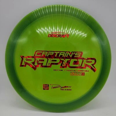 Discraft Elite Z Captain's Raptor Paul Ulibarri (First Run) Green/Red 173-4g - Image 1 of 2