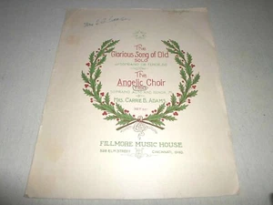 The Glorious Song of Old Angelic Choir TRIO Sop/Alt/Ten Piano* Music Score Sheet - Picture 1 of 4