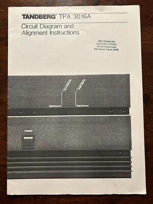 Diagrama de circuito amplificador de potencia Tandberg TPA 3016A original genuino OEM Foto 1 de 4