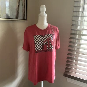 Vintage Style 90s T Shirt XL MTV Logo Checkered Red - Picture 1 of 7