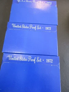 1972 UNITED STATES Proof Sets - 1972, 3 of them. - Picture 1 of 4
