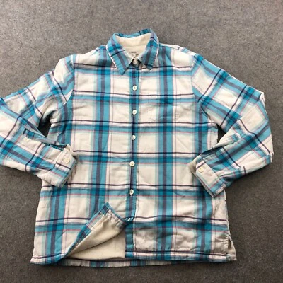 Camisa LL Bean Mujer Pequeña Azul Rosa Cuadros Forrada de Vellón Cazadora Abotonada Foto 1 de 4
