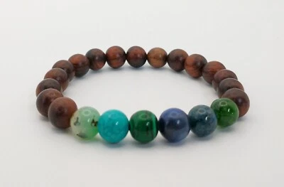 Breaking Attachments Rosewood, Diopside, Chrysoprase Healing Bracelet - Image 1 of 3
