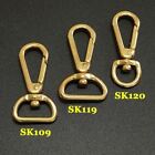 2x Solid BRASS Rotatable Fastener D ring LeatherCraft Luggage Accessor Bag DIY